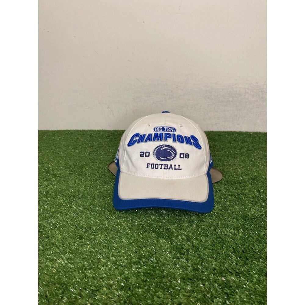 Penn State Nittany Lions hat cap strap back white blue football Y2K vintage